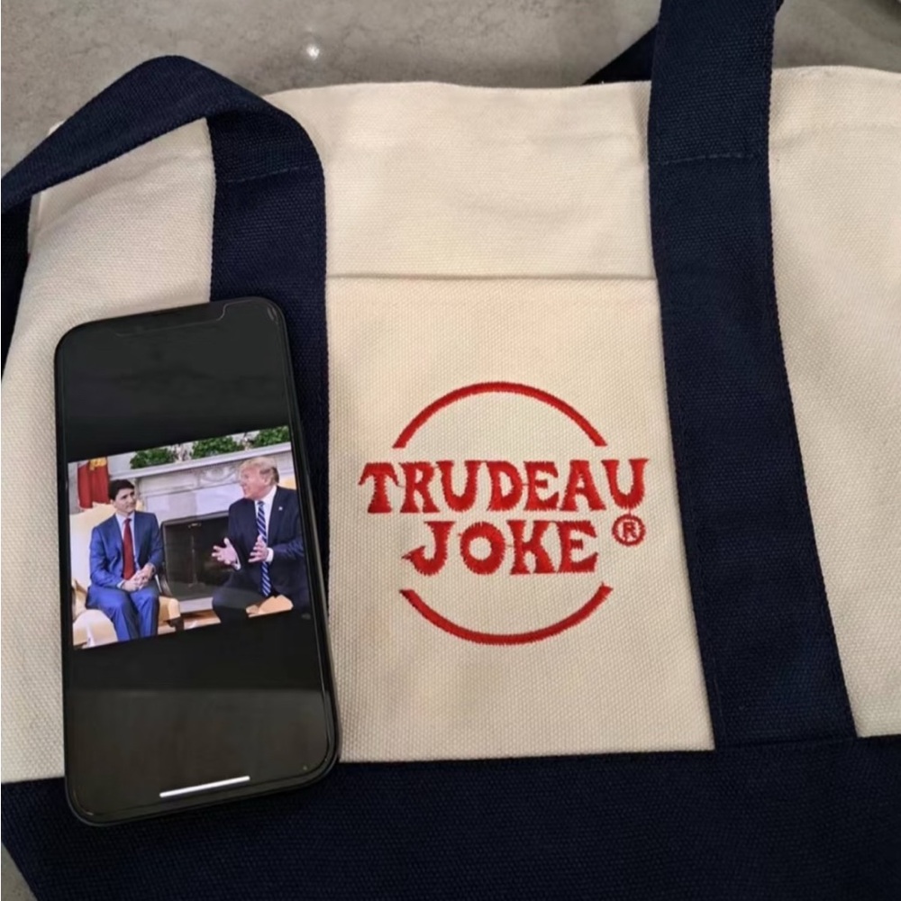 Trudeau Joke - Not Trader Joe Canvas Tote Bag - image 7